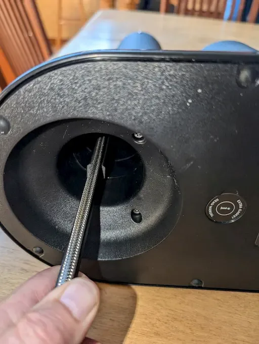hose connected inside the aarke pro tower