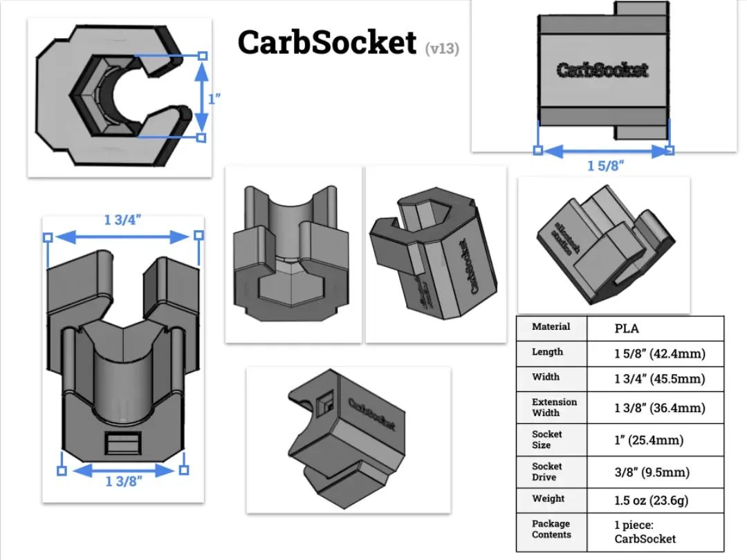 CarbSocket specifications